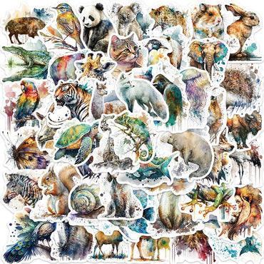 10/30/50PCS Cute Zoo Wild Animals Cartoon Stickers forToy DIY Luggage Laptop Guitar Skateboard Phone Case Bike Car Sticker (Online Order Only)