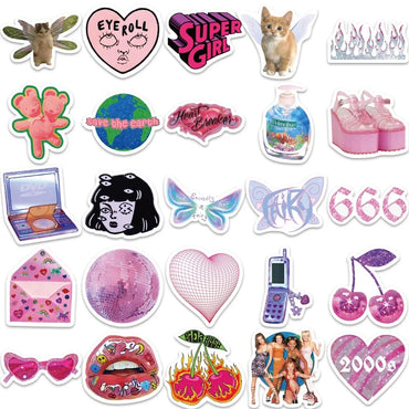 10/30/58PCS Girl Leopard Korean Stationery Sticker Aesthetic Children's PVC Decoration Scrapbooking School Supplies for Kids (ONLINE ORDER ONLY)