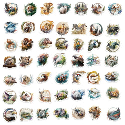 50PCS Cute Zoo Wild Animals Cartoon Stickers for Kids Toy DIY Luggage Laptop Guitar Skateboard Phone Case Bike Car Sticker (ONLINE ORDER ONLY)