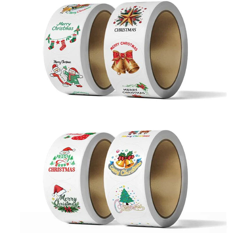 50-500pc New Year Christmas Stickers Cute Kawaii Cartoon Santa Claus Package Gift Children Sticker Stationery Stickers For Kids (ONLINE ORDER ONLY)