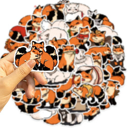 50pcs Cute Cartoon Animals Fox Graffiti Stickers For Laptop Water Bottle Luggage Notebook Phone Waterproof Graffiti Vinyl Decals (ONLINE ORDER ONLY)