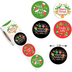 100-500Pcs Christmas Tree Candy Stickers 1inch Christmas Holiday Decor Sealing Label for Small Business Packaging Gift Decor (ONLINE ORDER ONLY)