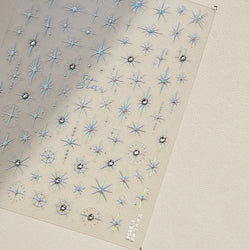 Gold Silver Star Laser Pink Colorful Glitter Starlight Sparkle Rhinestones Relief Nail Art Decorations Stickers Manicure Decals (ONLINE ORDER ONLY)
