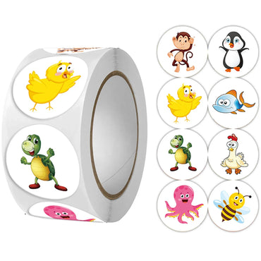 100-500pcs Cartoon Animals Stickers Cute Reward Sticker For Kids Gift Decoration Envelope Sealing Labels Stationery Stickers (ONLINE ORDER ONLY)