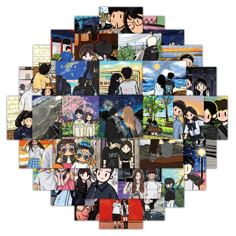 Cartoon Stickers Set: DIY Scrapbook, Laptop, Bike, Skateboard (ONLINE ORDER ONLY)