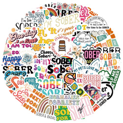Sober Graffiti Stickers 10/30/50Pcs for Suitcase, Skateboard, Laptop, Luggage, Phone, DIY Decal (ONLINE ORDER ONLY)