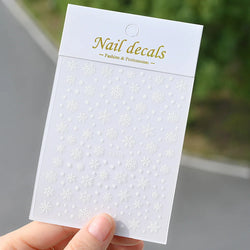 Winter Xmas 3D Nail Sticker Snowflake Flower Winter Decals Nail Stickers Cartoon Bird Santa Penguin Elk Slider New Year Manicure (ONLINE ORDER ONLY)