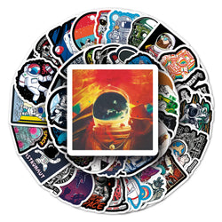 50Pcs Astronaut Cartoon Waterproof Vinyl Stickers for Skateboard Snowboard Decals (ONLINE ORDER ONLY)