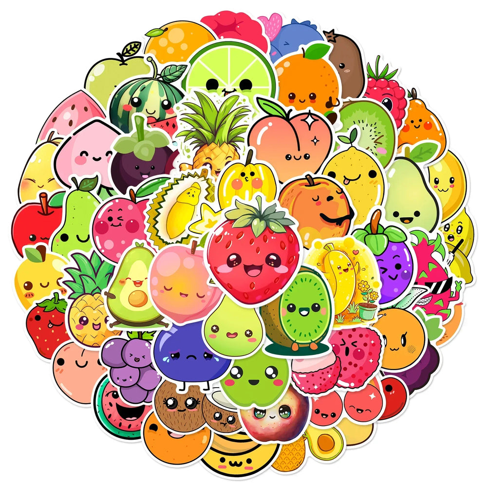 Kawaii Fruit Meme Stickers 10/30/60pcs for DIY Decor Scrapbooking Laptop Phone (Online Order Only)