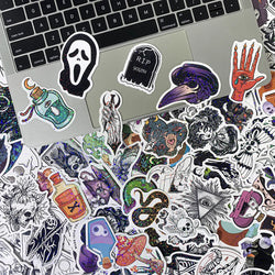 10/30/50/100PCS Holographic Laser Horror Gothic Witch Stickers Waterproof Decals Skateboard Laptop Motorcycle Car Cool Sticker (ONLINE ORDER ONLY)