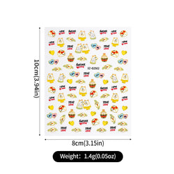 12Pcs 3D Golden Red Glitter Heart Love Nail Sticker Valentine Self Adhesive Cartoon Decal Geometry Lines Stripe Slider Manicure* (ONLINE ORDER ONLY)