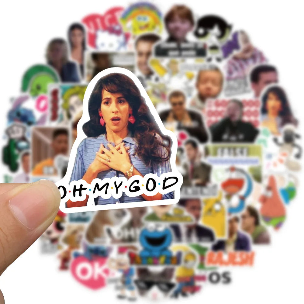 50/100pcs Funny Meme Graffiti Stickers Vinyl Waterproof for Laptop Phone Case Notebook Water Bottle Toy  DIY Decor Sticker Toys (Online Order Only)