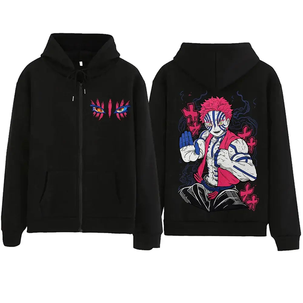 Demon Slayer Akaza Hoodie Infinity Castle Zipper (ONLINE ORDER ONLY)