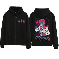 Demon Slayer Akaza Hoodie Infinity Castle Zipper (ONLINE ORDER ONLY)