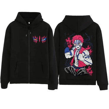 Demon Slayer Akaza Hoodie Infinity Castle Zipper (ONLINE ORDER ONLY)