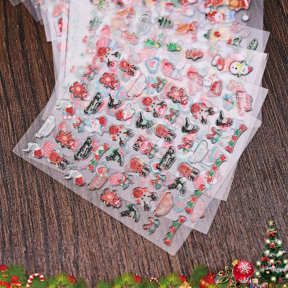 30 Sheets Cute Penguin Winter Nail Stickers Set 3D Snowflake Christmas Decals Tree Elk Bell Self Adhesive Slider Manicure Tips * (ONLINE ORDER ONLY)