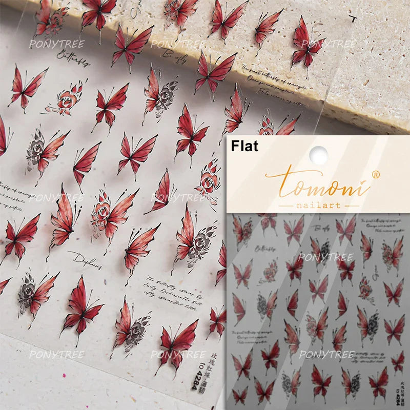 Colourful Butterfly Delicate Anmials Adhesive Nail Art Stickers Dreamy Winter Snowflake Rhinestone Manicure Decals Nail Supplies (ONLINE ORDER ONLY)