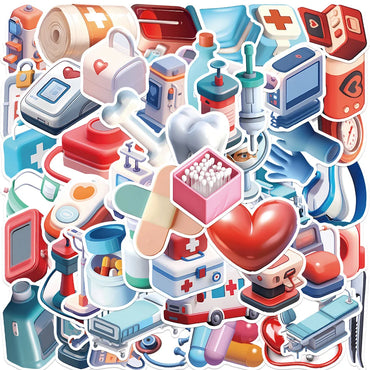 3D Medical Device Cartoon Stickers for Kids - DIY Phone, Laptop, Fridge, Notebook, Bike Decals (ONLINE ORDER ONLY)