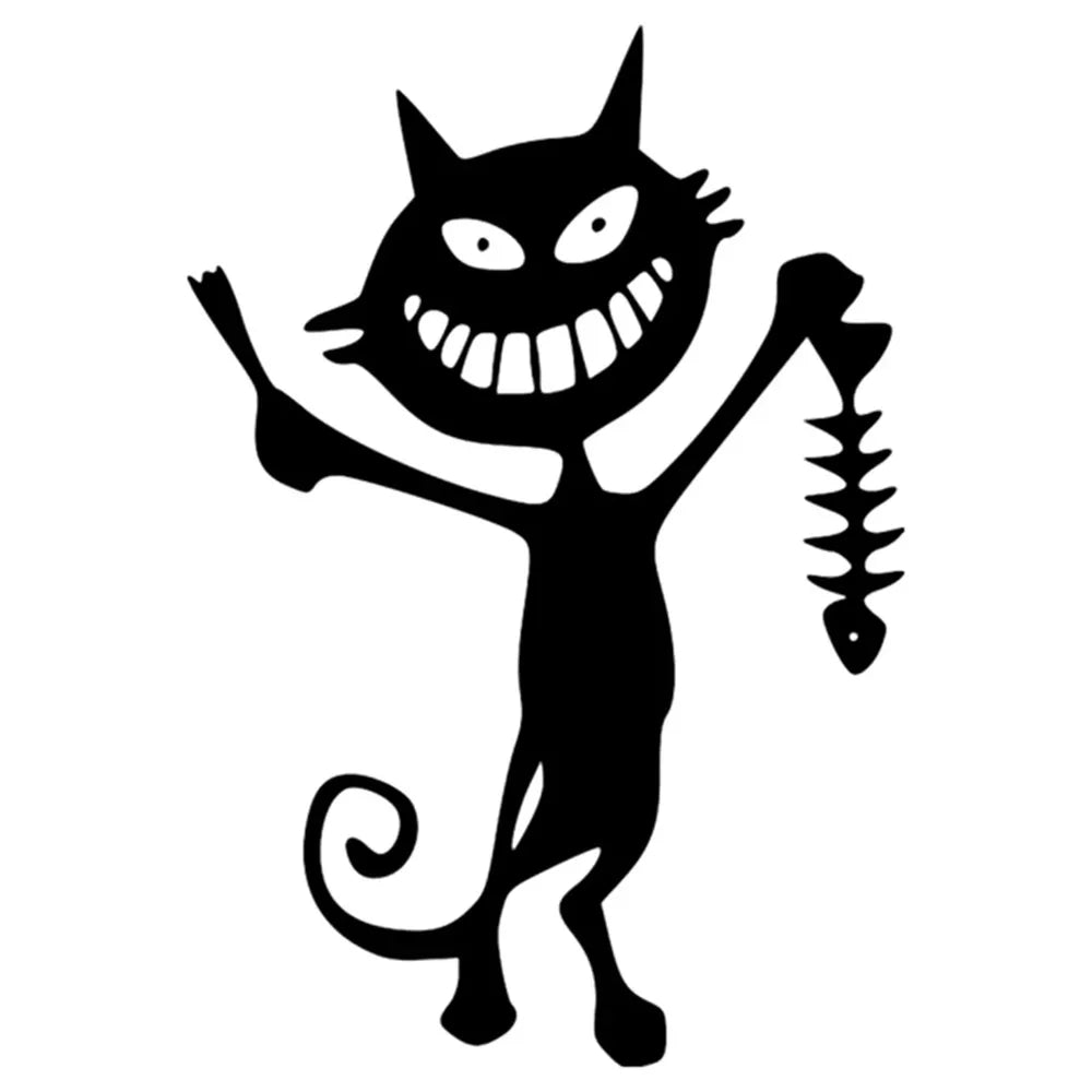 Fashion Fish Skeleton and Cat Funny Car Sticker Vinyl Decal for Auto Car Stickers Styling (Online Order Only)