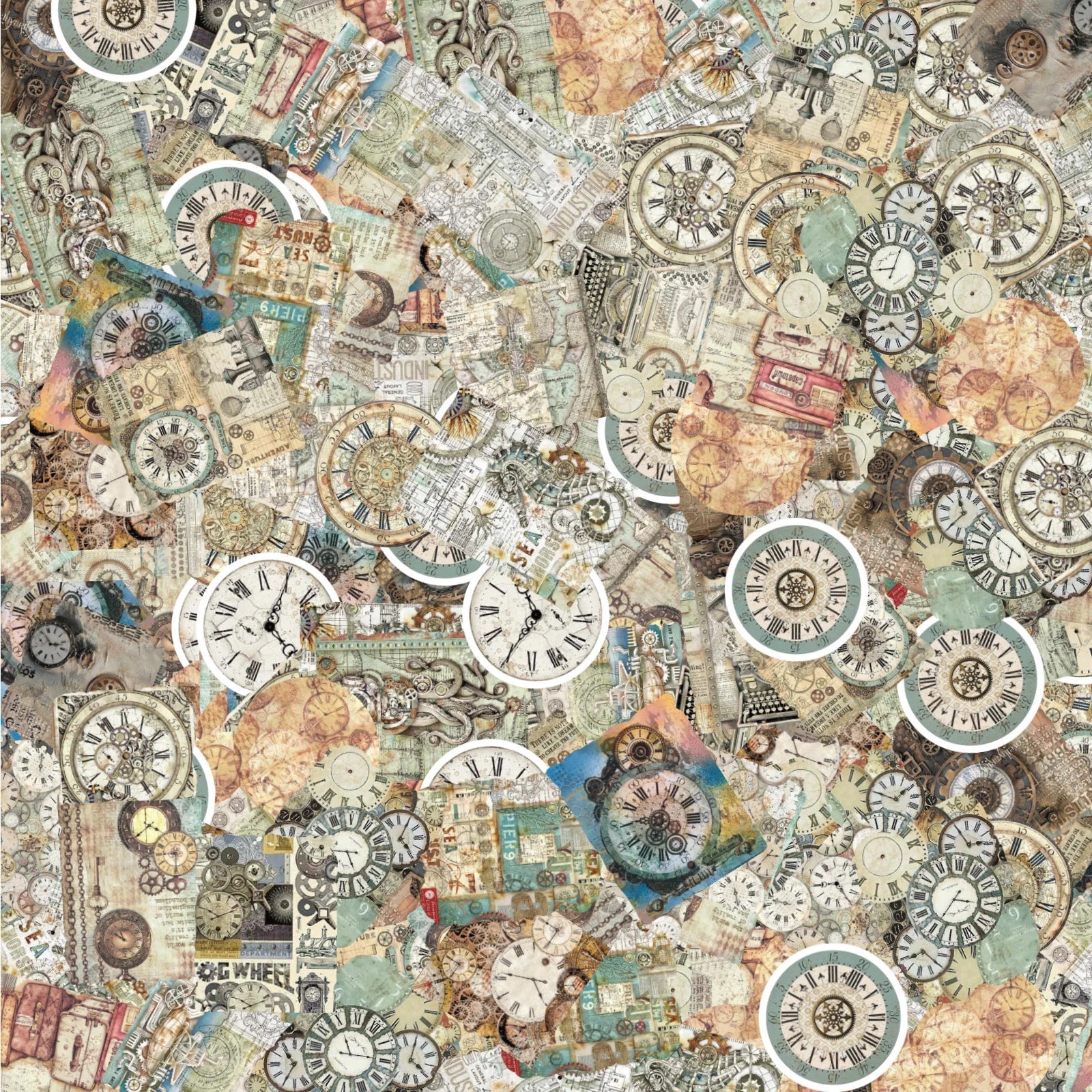 46PCS Vintage Clock Retro Style PVC Sticker Decoration Notebook Water Bottle Mobile Phone Case Classic Toy Stationery DIY Decal (ONLINE ORDER ONLY)