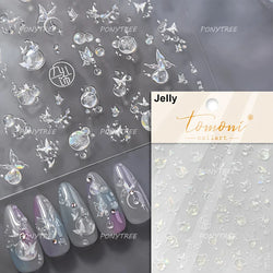 Butterfly Peach Blossom Flowers Lantern Star Tassel Pendant Gold Hot Stamping Self Adhesive Nail Art Stickers Manicure Decals (ONLINE ORDER ONLY)