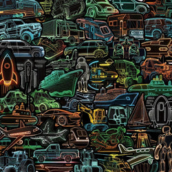 Neon Car Graffiti Stickers Decals for Laptop, Suitcase, Phone, Album - 10/30/50pcs (ONLINE ORDER ONLY)