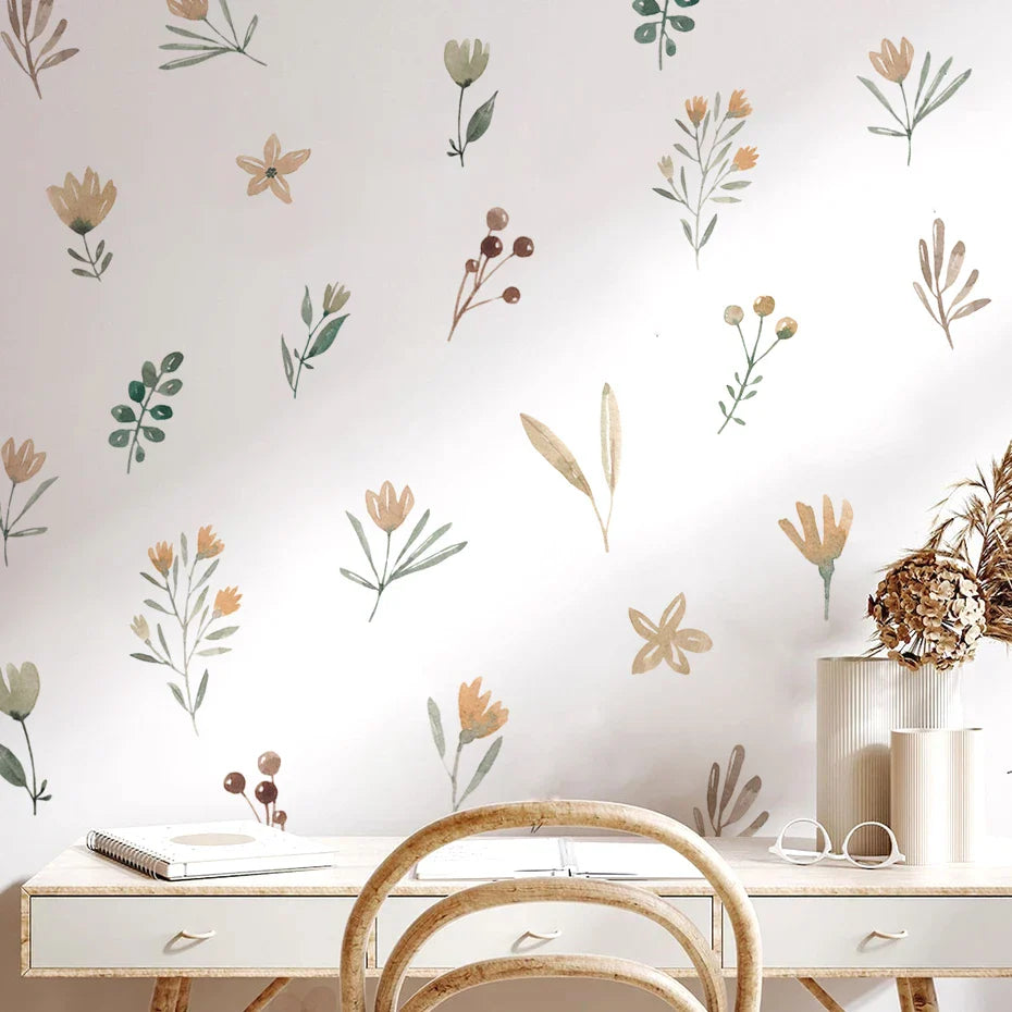 Boho Floral Wall Stickers for Kids Rooms and Living Room Decor (Online Order Only)