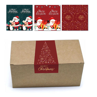 10-50pcs Merry Christmas Stickers 5*10cm Red Christmas Gift Decor Seal Stickers Cute Santa Stickers Stationery Supplies (ONLINE ORDER ONLY)