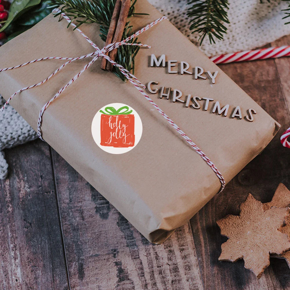 100-500pcs Merry Christmas Gift Box Decoration Seal Sticker Home Party Supplies Envelope Label Scrapbook Stickers (ONLINE ORDER ONLY)