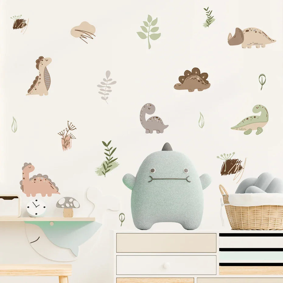 Boho Dinosaur Watercolor Nursery Wall Decals Kids Room Decor Stickers (Online Order Only)