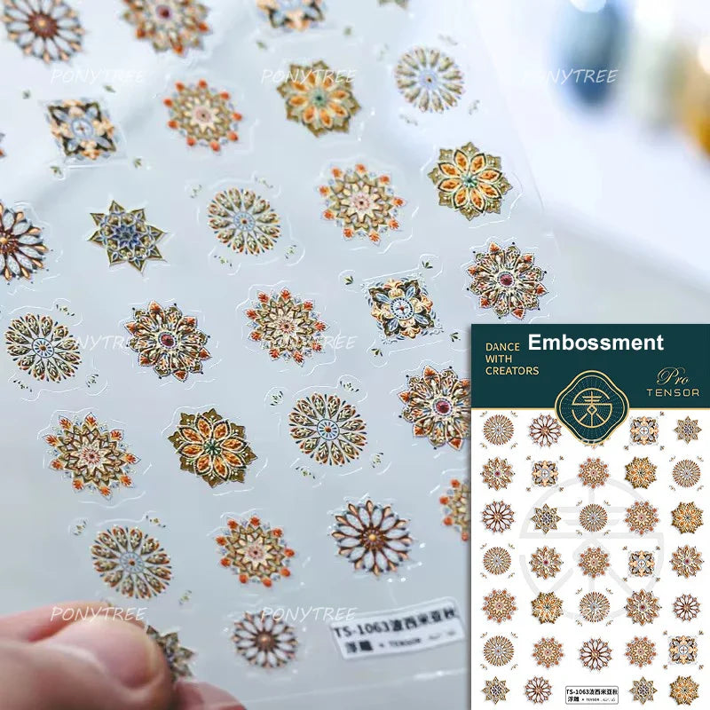 Baroque Angel Archery Wing Butterfly Retro Totem European Border Rose Flower Lace Chic Adhesive Nail Art Sticker Manicure Decals (ONLINE ORDER ONLY)