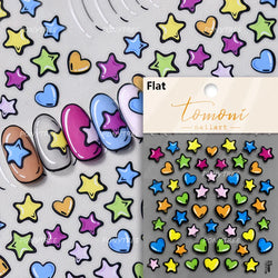 Graffiti Line Love Heart Cool Personal Hollow Out English Letter Y2k Self Adhesive Nail Art Decorations Sticker Manicure Decals (ONLINE ORDER ONLY)