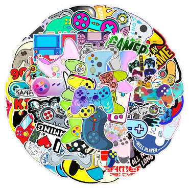 10/30/50PCS Gamepad Game Controller Stickers Decoration DIY Switch Phone Laptop Helmet Car Waterproof Sticker Toy For Kids Gift (ONLINE ORDER ONLY)