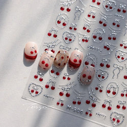 Lovely Red Seductive Strawberry Line Bowknot Love Heart Star Jelly Cherry Delicate Self Adhesive Nail Art Sticker Manicure Decal (ONLINE ORDER ONLY)