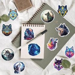 50pcs Wolf Collection Stickers Cartoon DIY Skateboard Phone Case Laptop Waterproof Cool Dark Animal Sticker Decals Toy (Online Order Only)