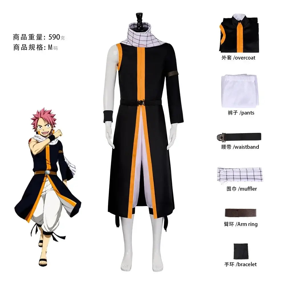 Natsu Dragneel Fairy Tail Cosplay Costume Blue Black