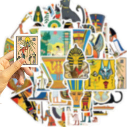 10/30/50pcs Cool Ancient Egypt Pharaoh Pyramid Waterproof Stickers Art Decals Laptop Suitcase Car Phone Decoration Sticker Toys (ONLINE ORDER ONLY)