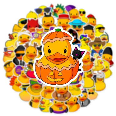 10/50Pcs Cute Little Yellow Duck Stickers For Suitcase Laptop Phone Cartoon Sticker Craft Supplies Vintage Scrapbooking Material (Online Order Only)