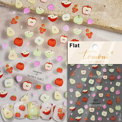 Bear Bowknot Bag Dessert Apple Core Earphone Cup Tulip Cherry Milk Cake Cookies Flower Adhesive Nail Art Stickers Manicure Decal (ONLINE ORDER ONLY)