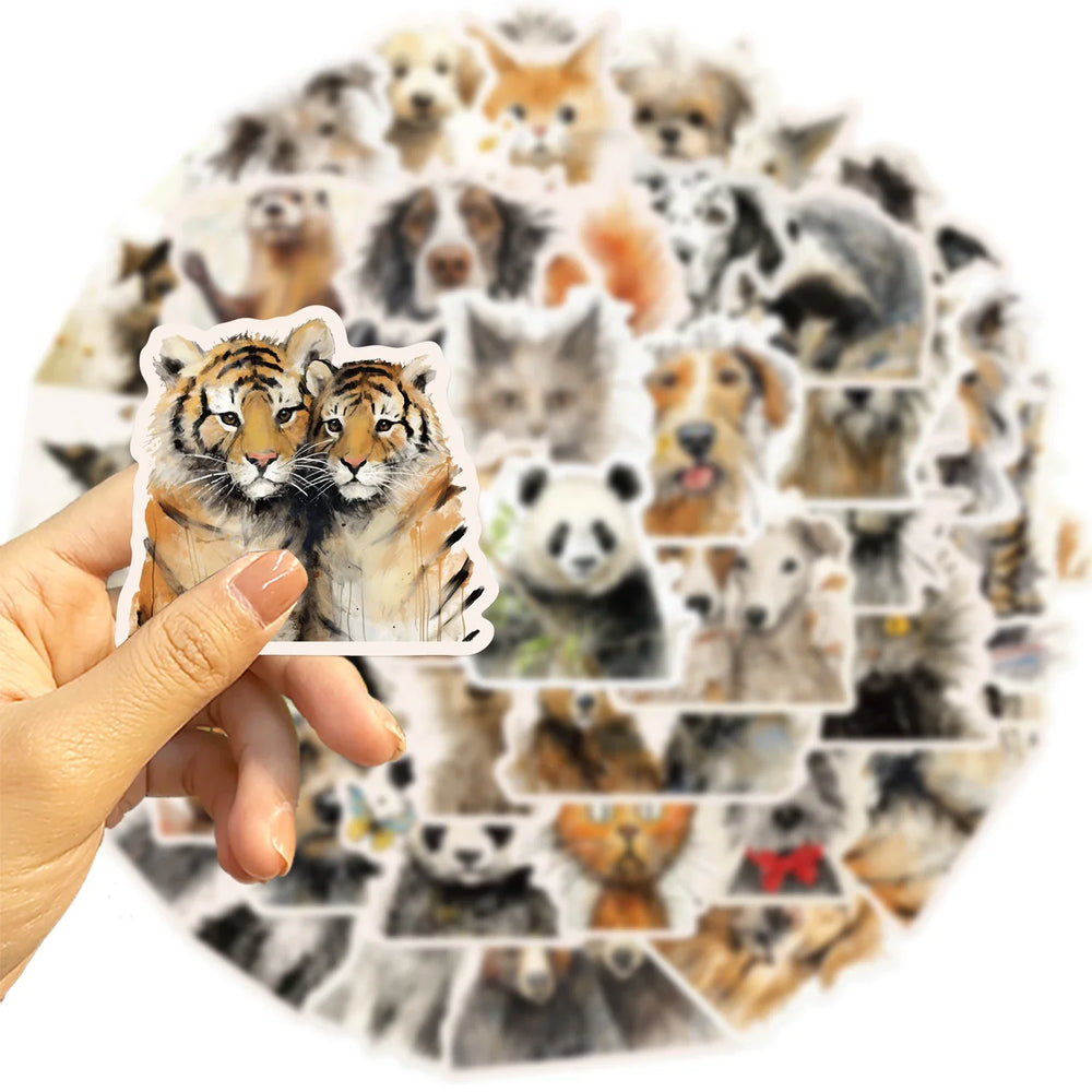 50PCS Cute Plush Animal Graffiti Stickers DIY Phone Guitar Laptop Notebook Suitcase Cup Waterproof Sticker Kids Toy (ONLINE ORDER ONLY)