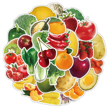 10/30/50PCS Green Food Vegetable and Fruit Sticker Packs (ONLINE ORDER ONLY)
