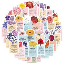 Flower Language Stickers for Suitcase, Skateboard, Laptop, Phone - 10/30/50Pcs Decal Set (ONLINE ORDER ONLY)
