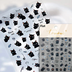 Cute Cat Eye Fishbone Animals Leopard Cat Ginger Cat Kitten Exclamation Point Paw Self Adhesive Nail Art Sticker Manicure Decals (ONLINE ORDER ONLY)