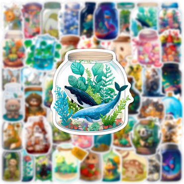 10/30/50PCS Ins Style Bottle World Stickers Cartoon Animal Cute Decals DIY Notebook Luggage Skateboard Car Graffiti Toy For Kids (ONLINE ORDER ONLY)