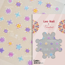 Gold Stamped Silver Totems Geometric Patterns Figure 5D Self Adhesive Nail Art Stickers Stars Bohemia Manicure Decals Wholesale (Online Order Only)