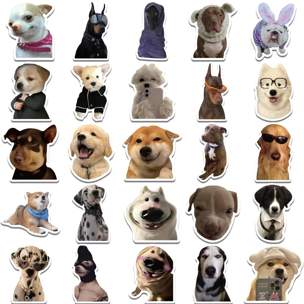 10/30/50Pcs Funny Meme Dog Waterproof Graffiti Sticker Aesthetic Decorative Luggage Laptop Phone Fridge Scrapbook Kids Stickers (ONLINE ORDER ONLY)