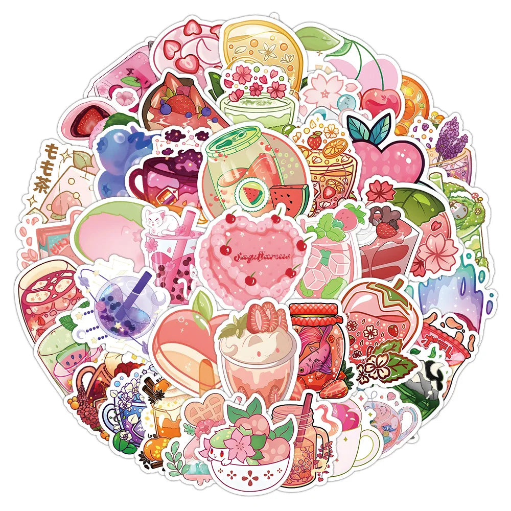VSCO Gourmet Cartoon Stickers: Food Dessert Beverage Fruit DIY Laptop Phone Guitar Bike Decals (ONLINE ORDER ONLY)