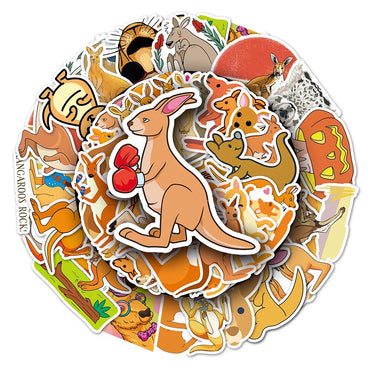 10/30/50PCS Funny Kangaroo Cartoon Stickers DIY Skateboard Laptop Phone Luggage Suitcase Guitar Wall Decals Decoration Kids Toy (ONLINE ORDER ONLY)