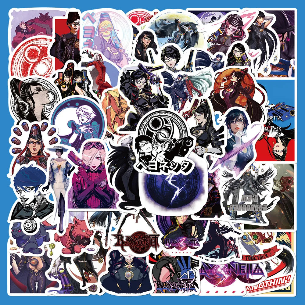 Bayonetta 3 Graffiti Stickers Pack - 50pcs for Helmets, Desktops, Walls, DIY Decoration Wholesale (ONLINE ORDER ONLY)
