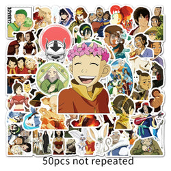 50PCS Anime Avatar The Last Airbender Waterproof Stickers DIY Skateboard Guitar Laptop Cool Cartoon Decal Kids Toy Sticker (Online Order Only)